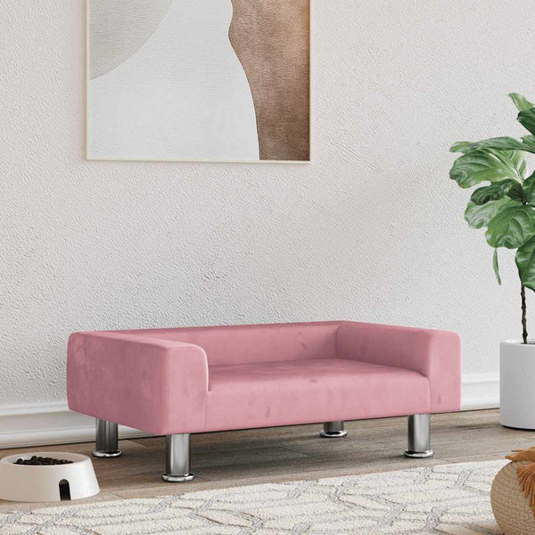 vidaXL Dog Bed Pink 70x45x26.5 cm Velvet
