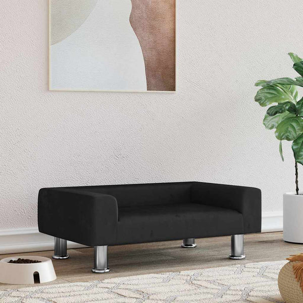 vidaXL Dog Bed Black 70x45x26.5 cm Velvet