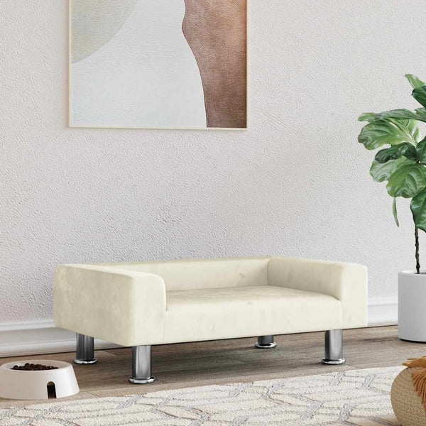 vidaXL Dog Bed Cream 70x45x26.5 cm Velvet