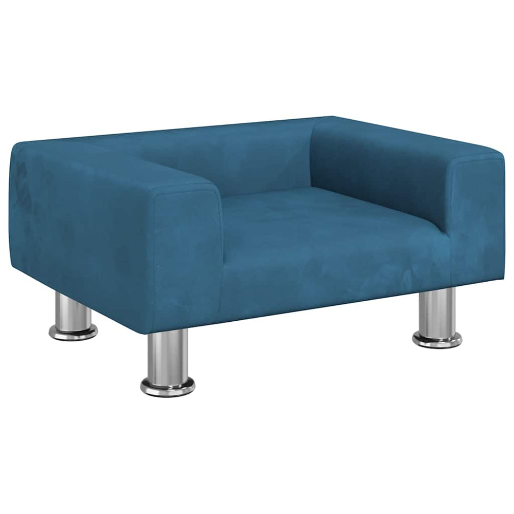 vidaXL Dog Bed Blue 50x40x26.5 cm Velvet