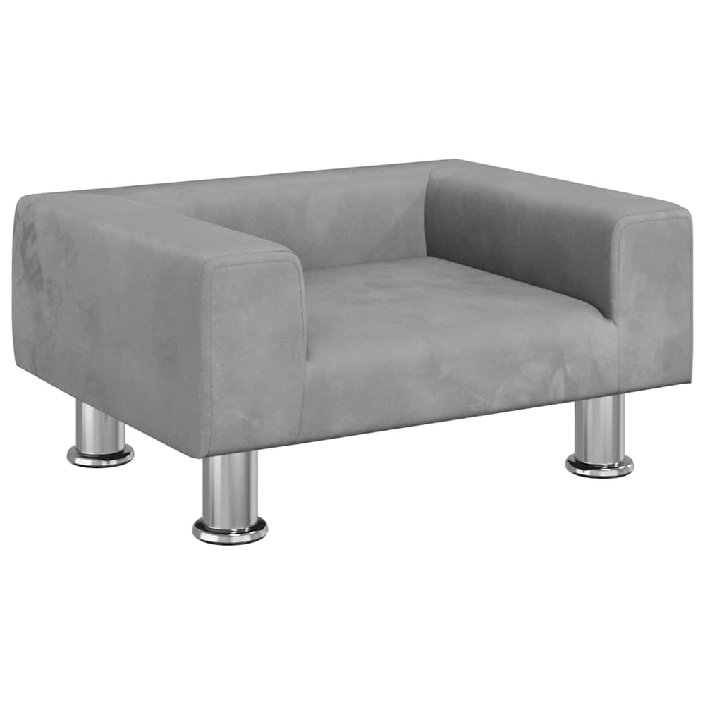 vidaXL Dog Bed Light Grey 50x40x26.5 cm Velvet