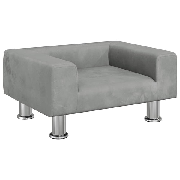 vidaXL Dog Bed Light Grey 50x40x26.5 cm Velvet