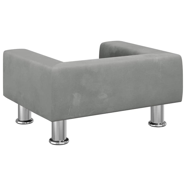 vidaXL Dog Bed Light Grey 50x40x26.5 cm Velvet