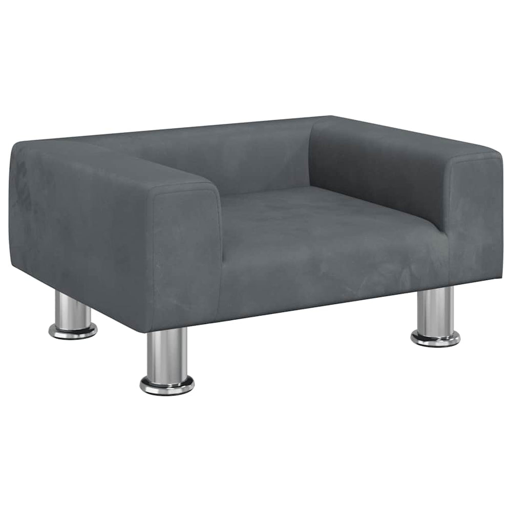 vidaXL Dog Bed Dark Grey 50x40x26.5 cm Velvet