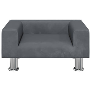 vidaXL Dog Bed Dark Grey 50x40x26.5 cm Velvet