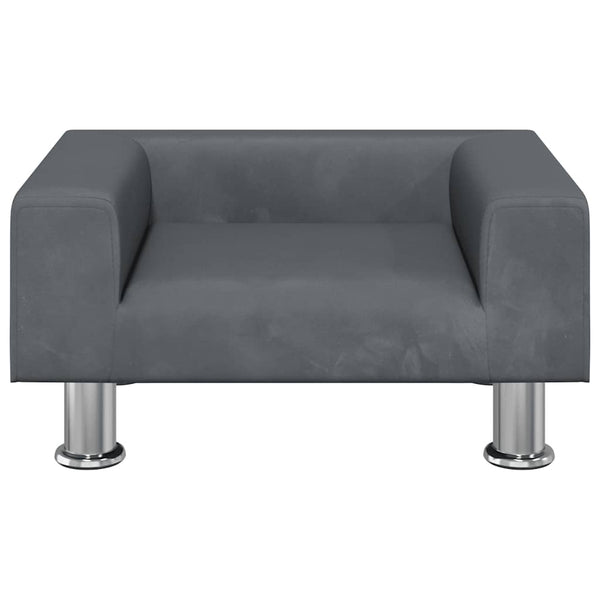vidaXL Dog Bed Dark Grey 50x40x26.5 cm Velvet