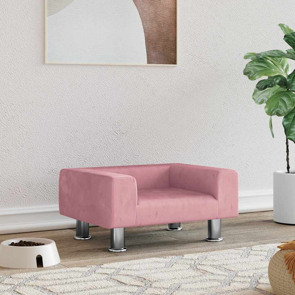 vidaXL Dog Bed Pink 50x40x26.5 cm Velvet