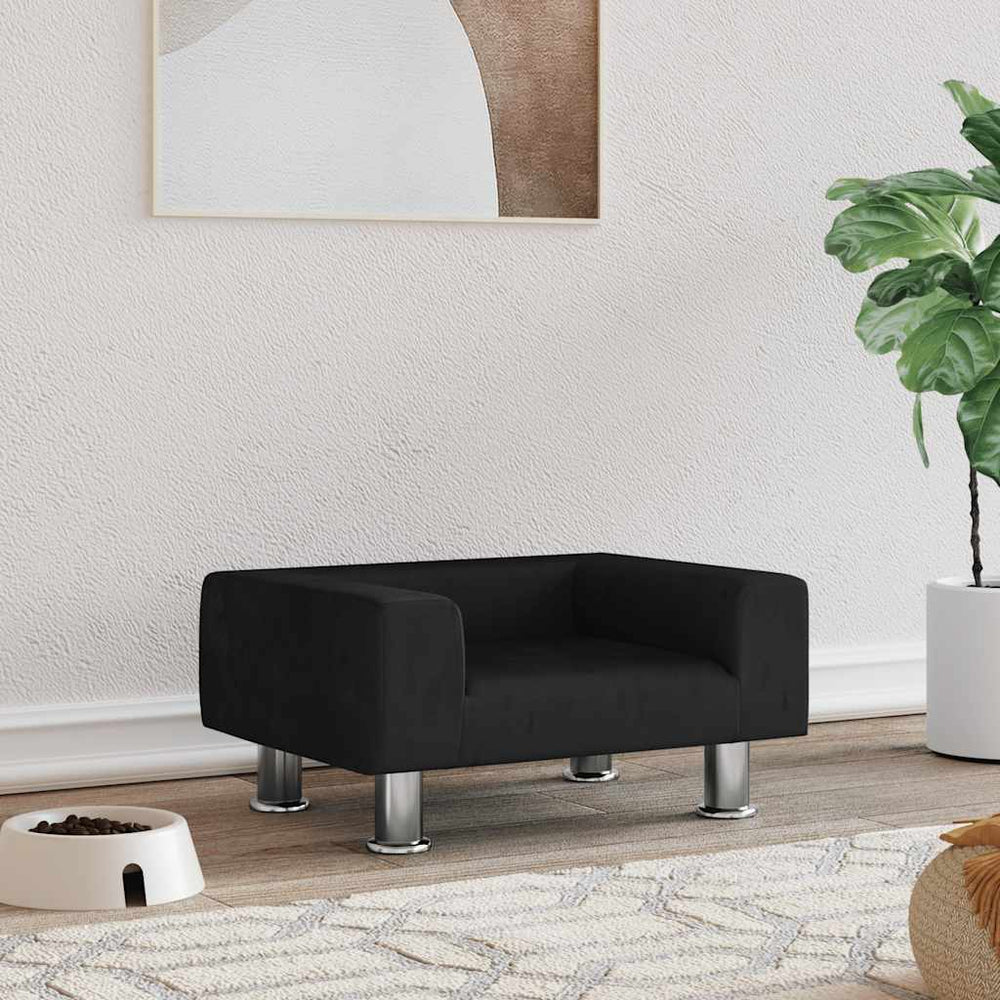 vidaXL Dog Bed Black 50x40x26.5 cm Velvet