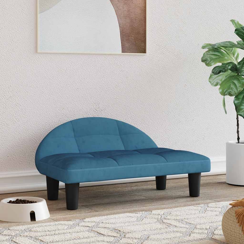 vidaXL Dog Bed Blue 70x52x30 cm Velvet