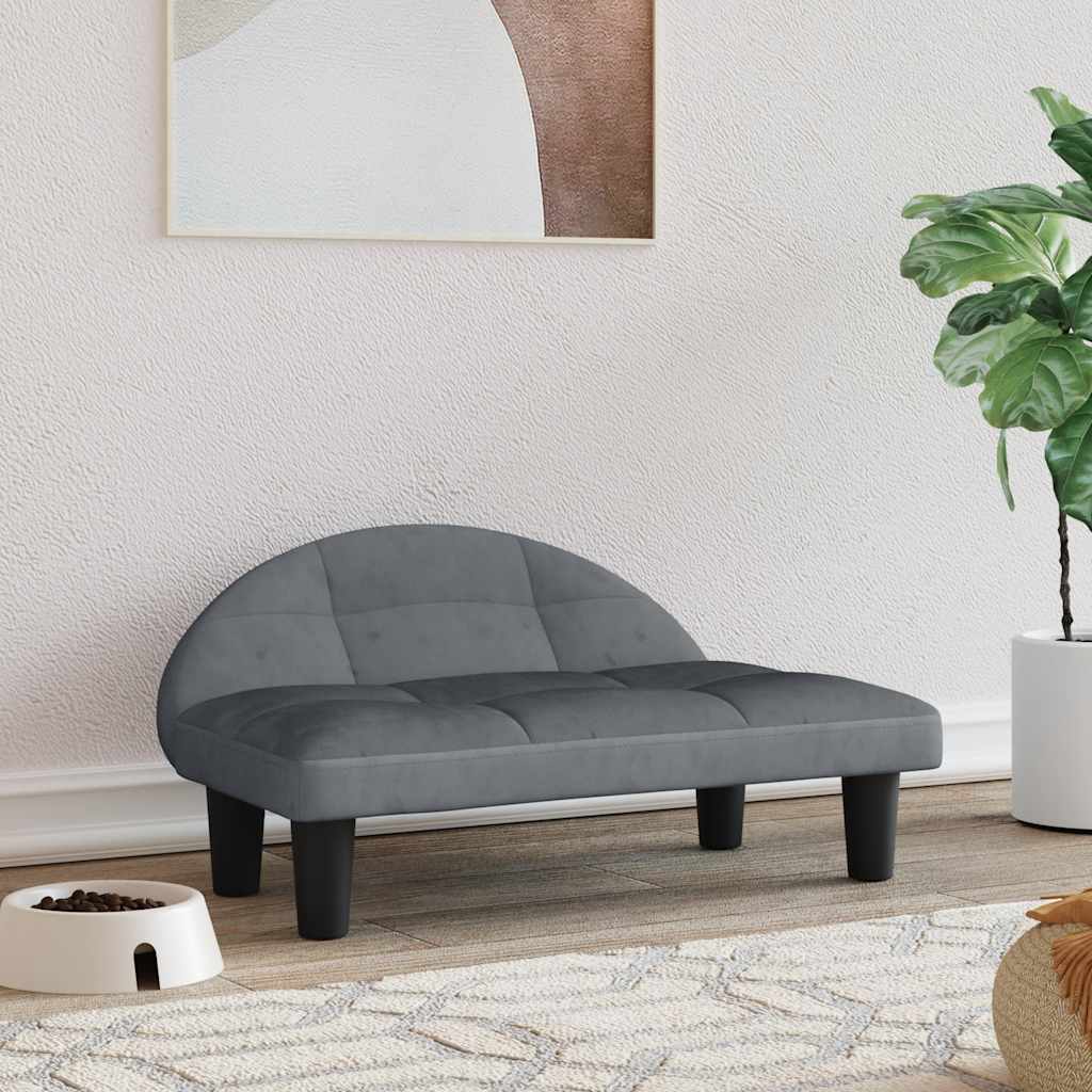 vidaXL Dog Bed Dark Grey 70x52x30 cm Velvet