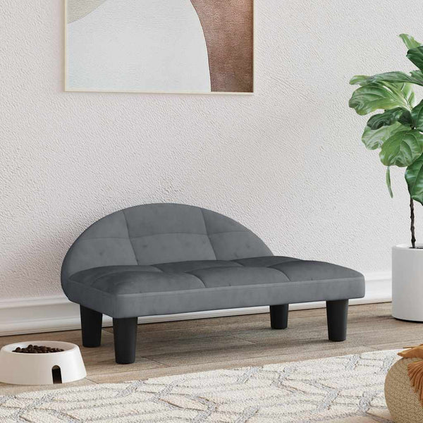 vidaXL Dog Bed Dark Grey 70x52x30 cm Velvet