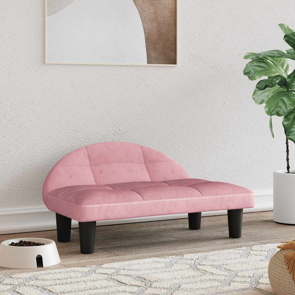 vidaXL Dog Bed Pink 70x52x30 cm Velvet