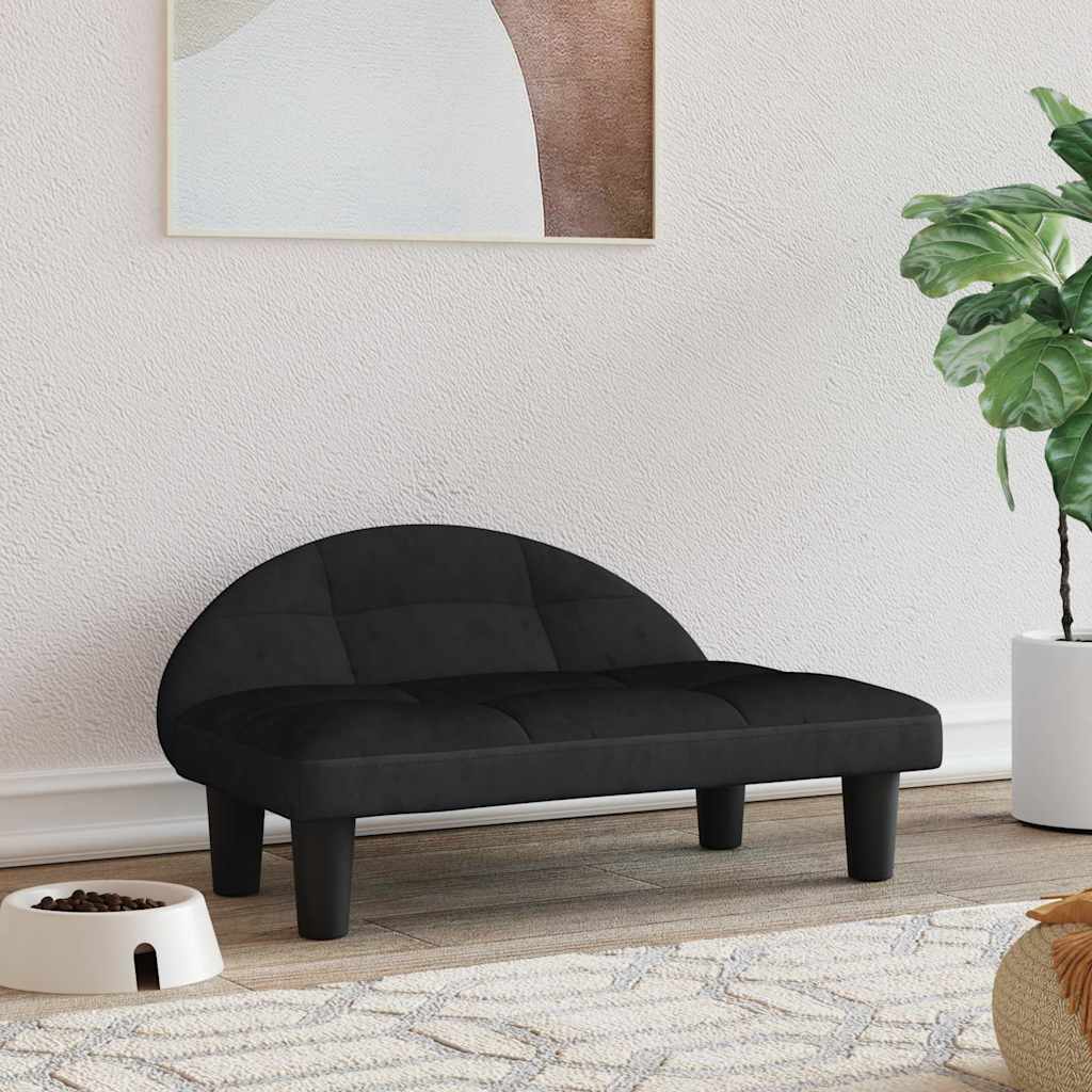 vidaXL Dog Bed Black 70x52x30 cm Velvet