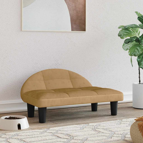 vidaXL Dog Bed Brown 70x52x30 cm Velvet