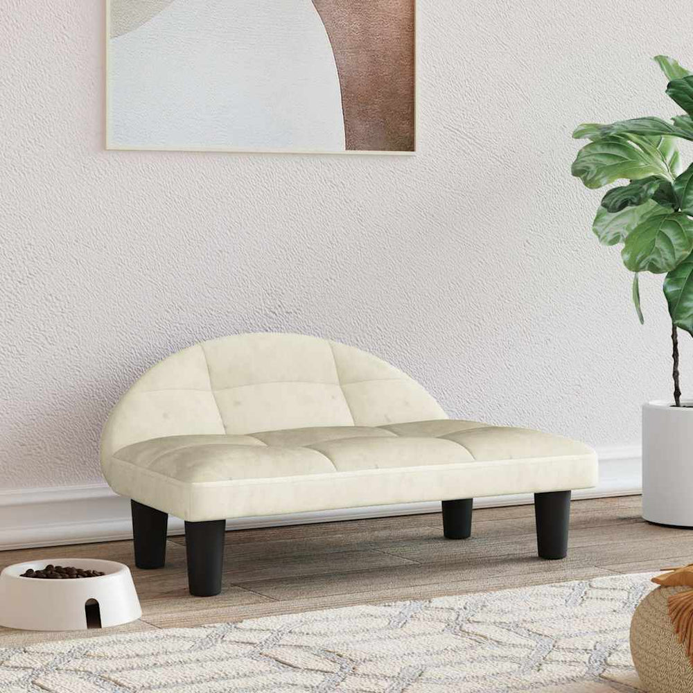 vidaXL Dog Bed Cream 70x52x30 cm Velvet
