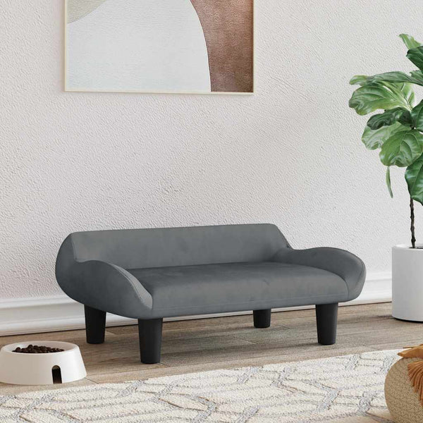 vidaXL Dog Bed Dark Gray 70x40x24 cm Velvet