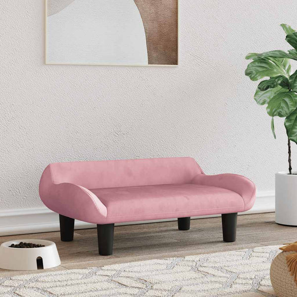vidaXL Dog Bed Pink 70x40x24 cm Velvet