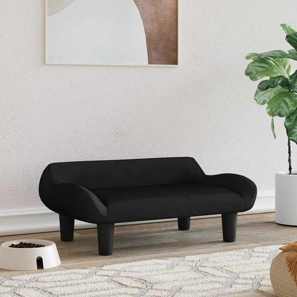 vidaXL Dog Bed Black 70x40x24 cm Velvet