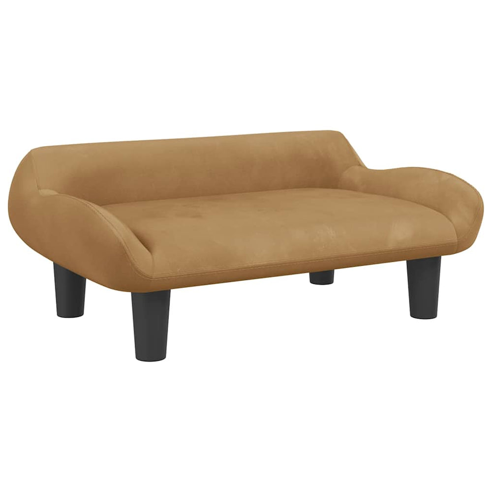 vidaXL Dog Bed Brown 70x40x24 cm Velvet