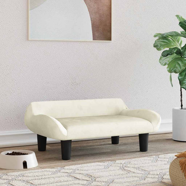 vidaXL Dog Bed Cream 70x40x24 cm Velvet