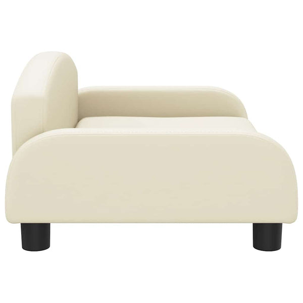 vidaXL Dog Bed Cream 70x45x30 cm Artificial Leather