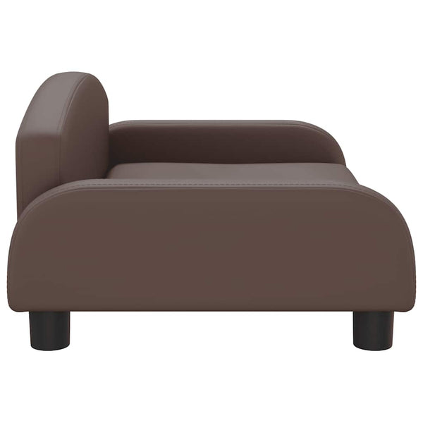 vidaXL Dog Bed Brown 70x45x30 cm Faux Leather