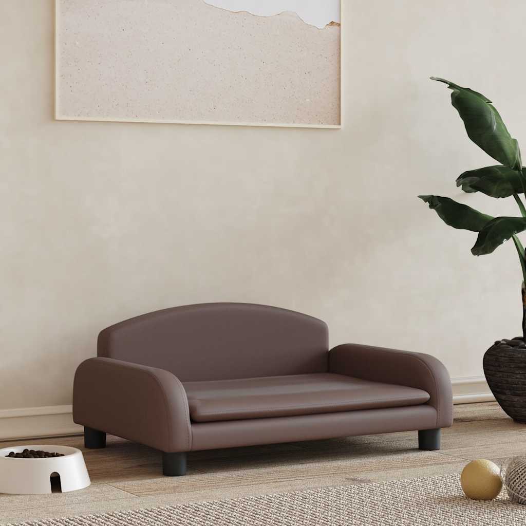 vidaXL Dog Bed Brown 70x45x30 cm Faux Leather