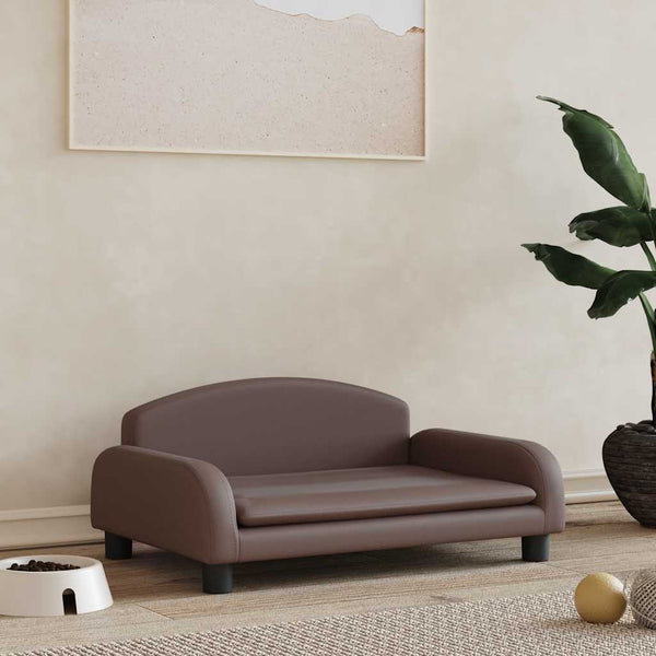 vidaXL Dog Bed Brown 70x45x30 cm Faux Leather