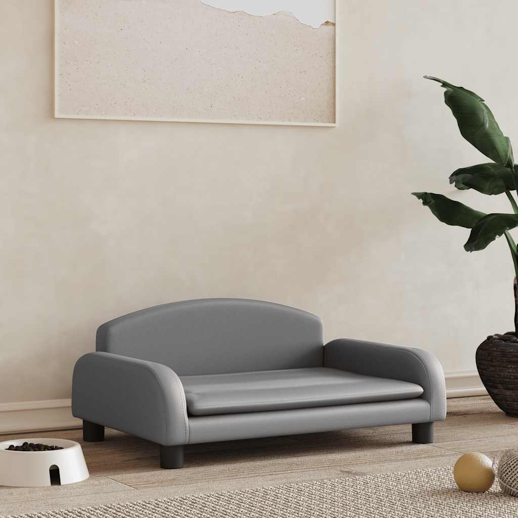 vidaXL Dog Bed Grey 70x45x30 cm Artificial Leather