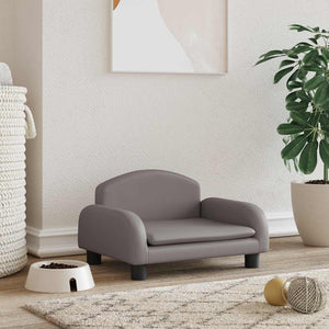 vidaXL Dog Bed Grey 50x40x30 cm Faux Leather