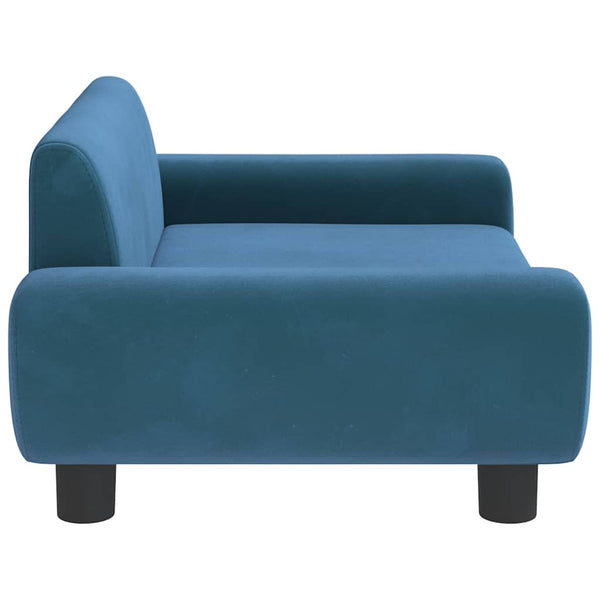 vidaXL Dog Bed Blue 70x45x33 cm Velvet