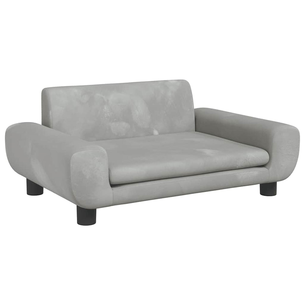 vidaXL Dog Bed Light Grey 70x45x33 cm Velvet