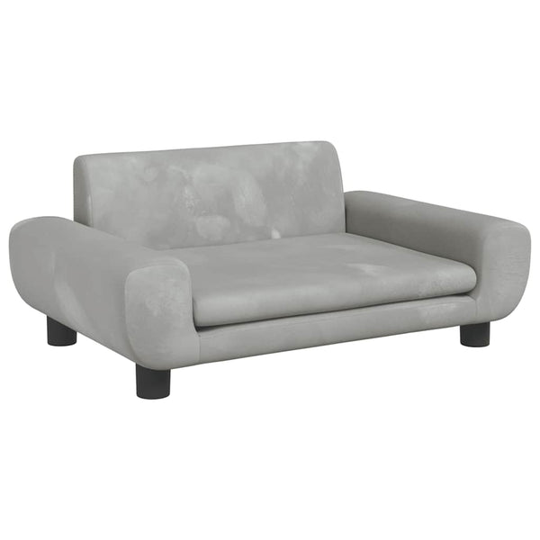 vidaXL Dog Bed Light Grey 70x45x33 cm Velvet