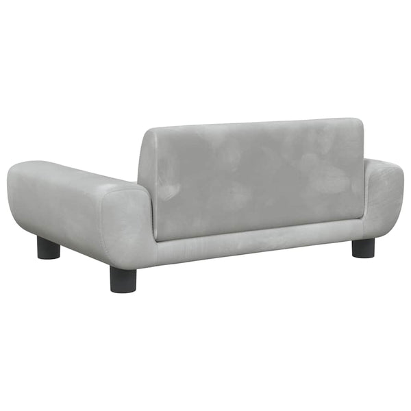 vidaXL Dog Bed Light Grey 70x45x33 cm Velvet
