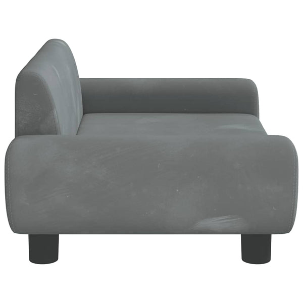 vidaXL Dog Bed Dark Grey 70x45x33 cm Velvet