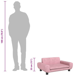 vidaXL Dog Bed Pink 70x45x33 cm Velvet