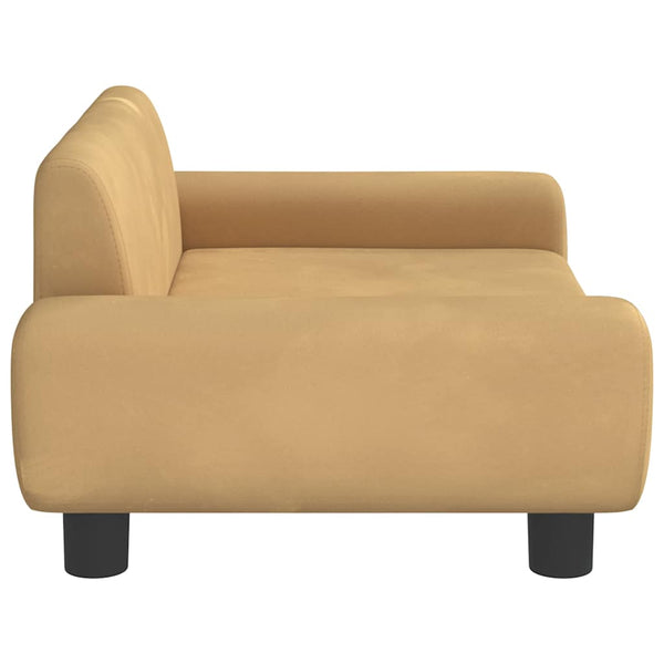 vidaXL Dog Bed Brown 70x45x33 cm Velvet