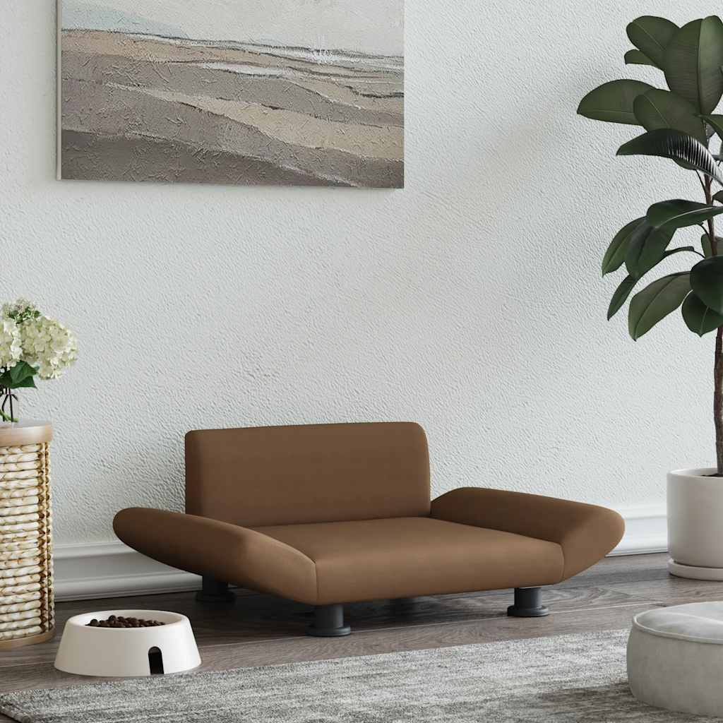 vidaXL Dog Bed Brown 70x45x28 cm Fabric