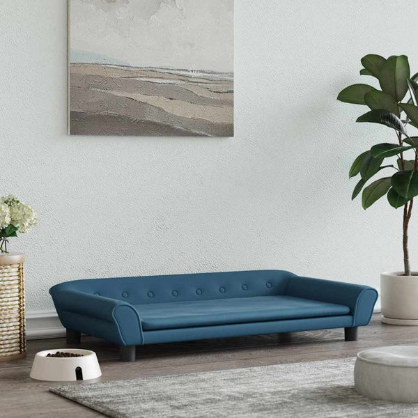 vidaXL Dog Bed Blue 100x50x21 cm Velvet