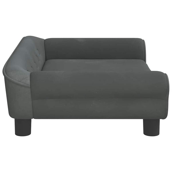 vidaXL Dog Bed Dark Gray 70x48x22 cm Velvet