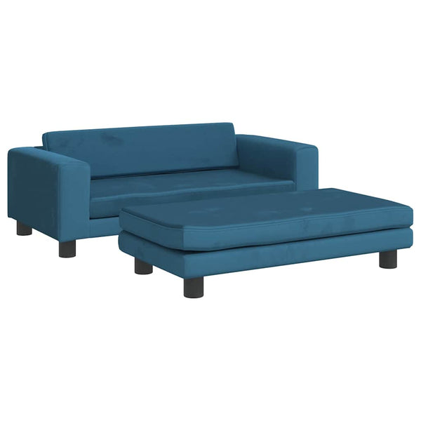 vidaXL Dog Bed with Extension Blue 100x50x30 cm Velvet