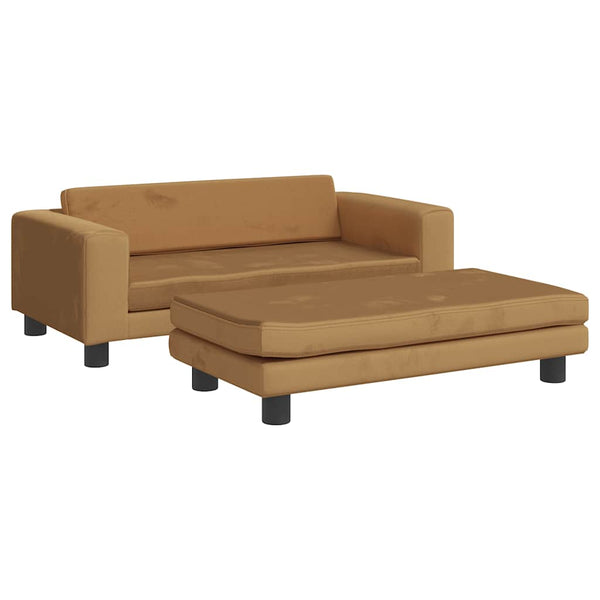 vidaXL Dog Bed with Extension Brown 100x50x30 cm Velvet