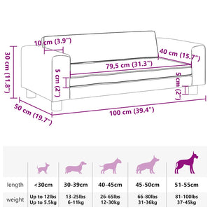 vidaXL Dog Bed with Extension Brown 100x50x30 cm Velvet