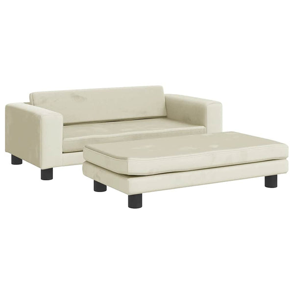vidaXL Dog Bed with Extension Cream 100x50x30 cm Velvet