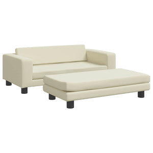 vidaXL Dog Bed with Extension Cream 100x50x30 cm Artificial Leather