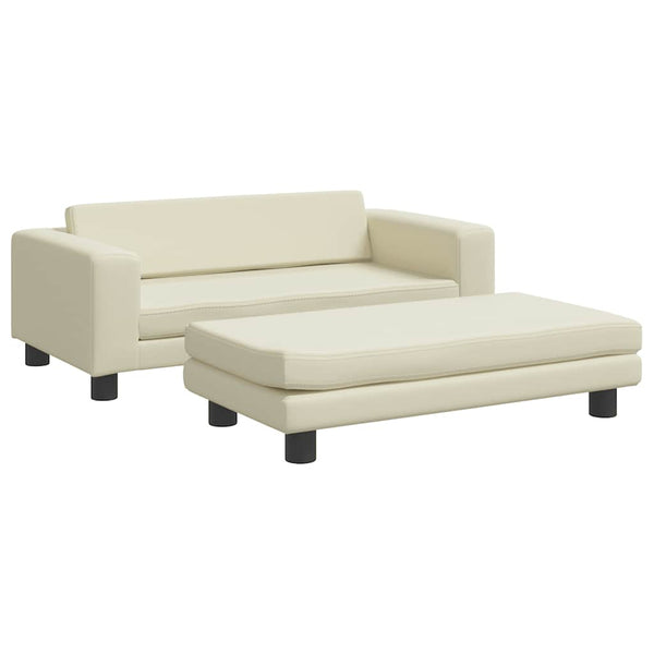 vidaXL Dog Bed with Extension Cream 100x50x30 cm Artificial Leather