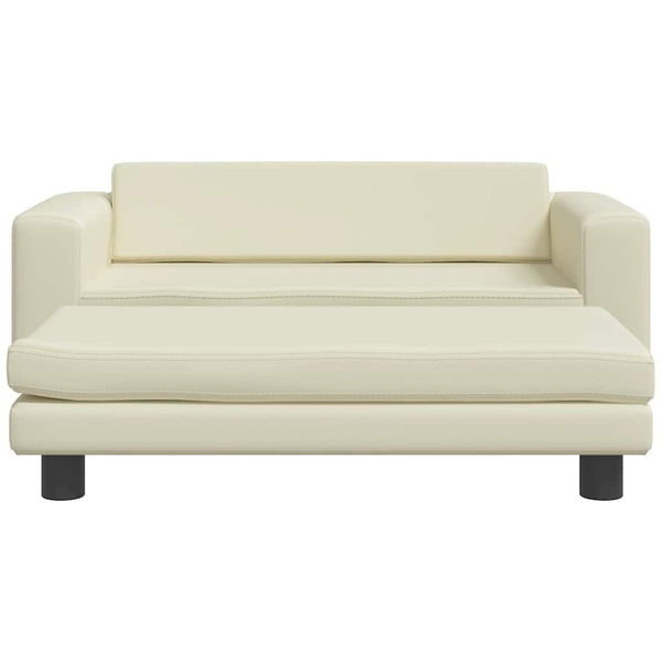 vidaXL Dog Bed with Extension Cream 100x50x30 cm Artificial Leather
