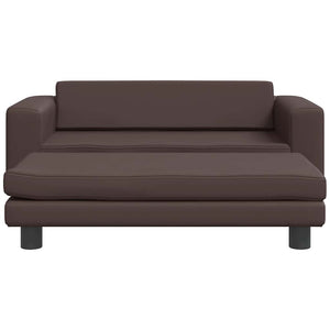 vidaXL Dog Bed with Extension Brown 100x50x30 cm Faux Leather