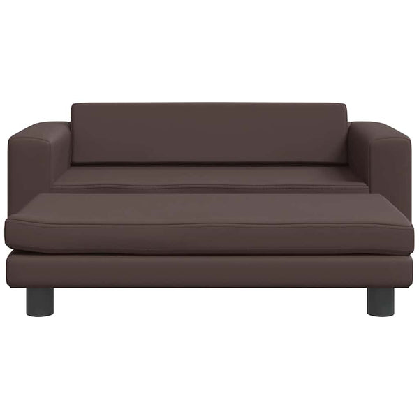 vidaXL Dog Bed with Extension Brown 100x50x30 cm Faux Leather