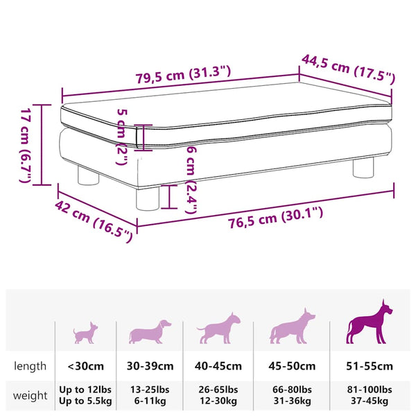 vidaXL Dog Bed with Extension Brown 100x50x30 cm Faux Leather